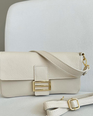 Клатч однотонний з ремінцем на плече (бежевий)