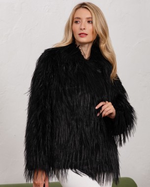 Шуба вовна чорний