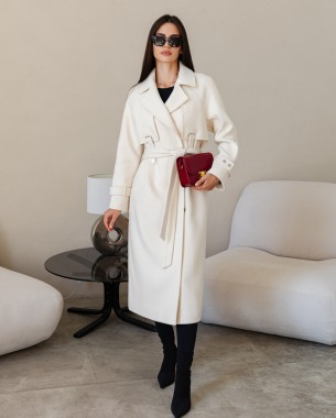 Пальто альпака білий