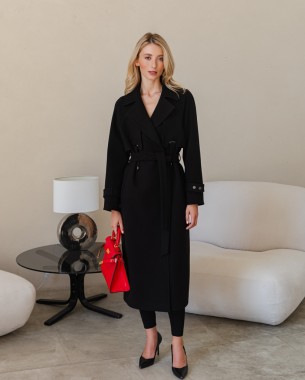 Пальто альпака чорний