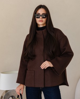 Пальто альпака коричневий