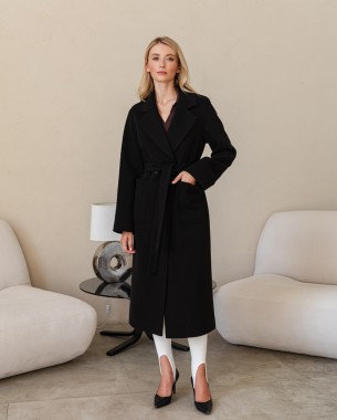 Пальто альпака чорний