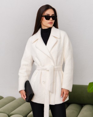 Шуба альпака білий