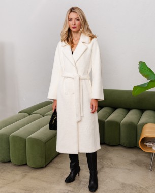 Шуба альпака білий