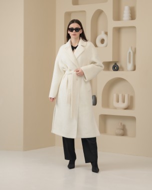 Пальто альпака білий