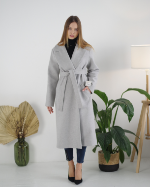 Пальто вовна сірий