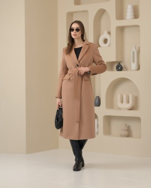 Пальто вовна бежевий