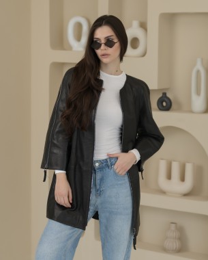 Куртка шкіра чорний