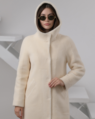 Шуба вовна білий