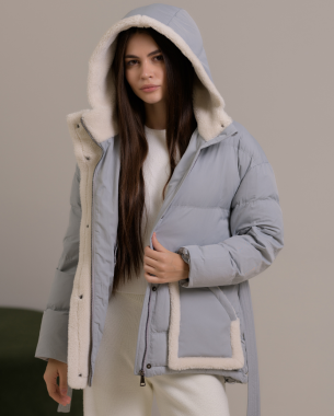 Пуховик нейлон блакитний