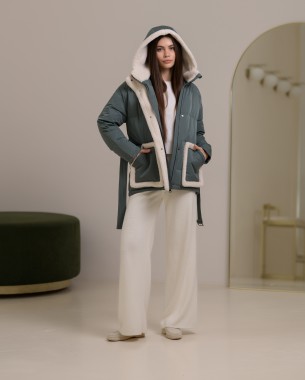 Пуховик нейлон зелений