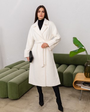 Шуба альпака білий