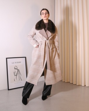 Пальто жіноче з альпаки (сіре)